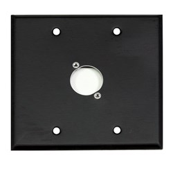 Whirlwind Wall Plate - 2 Gang Black Punched for 1 Neutrik XLR
